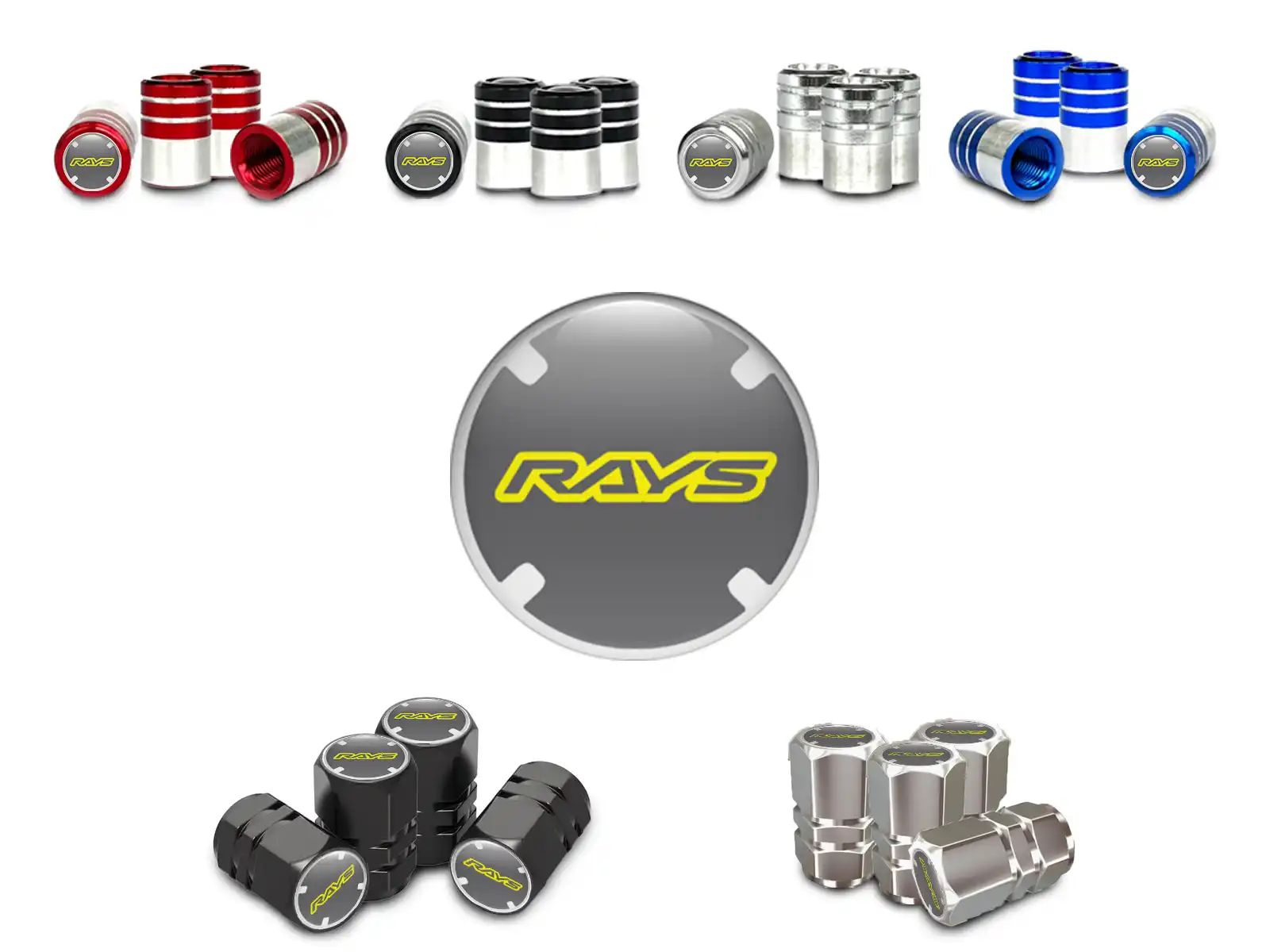 Rays Cappelli valvola Auto Finish Lucido